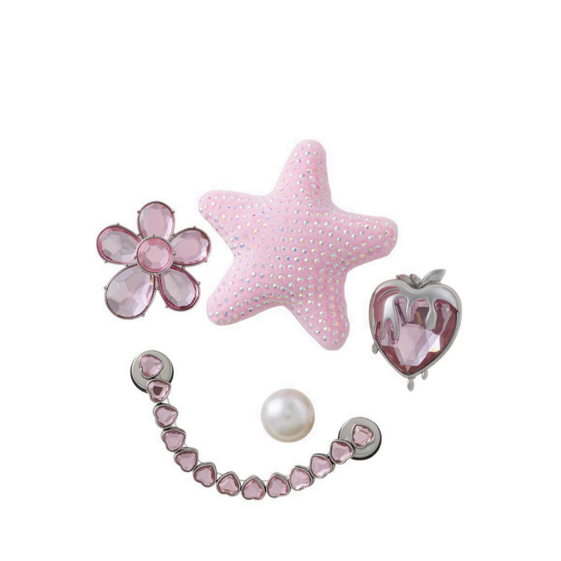 Crocs Pink and Pearl 5 Pack Jibbitz
