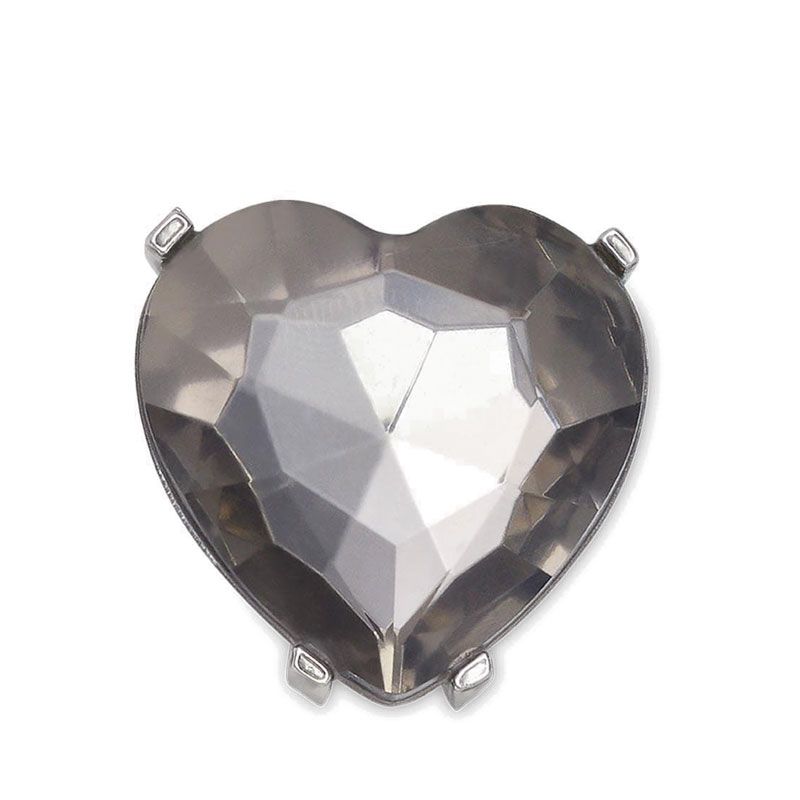 Crocs Charcoal Heart Gem Jibbitz