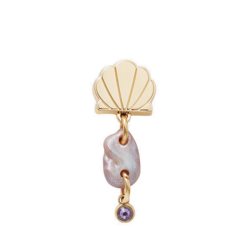 Crocs Gold Seashell Dangle Jibbitz