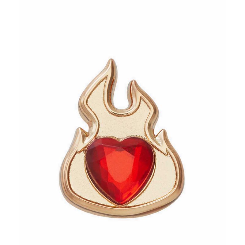 Crocs Gold Flame with Ruby Heart Jibbitz