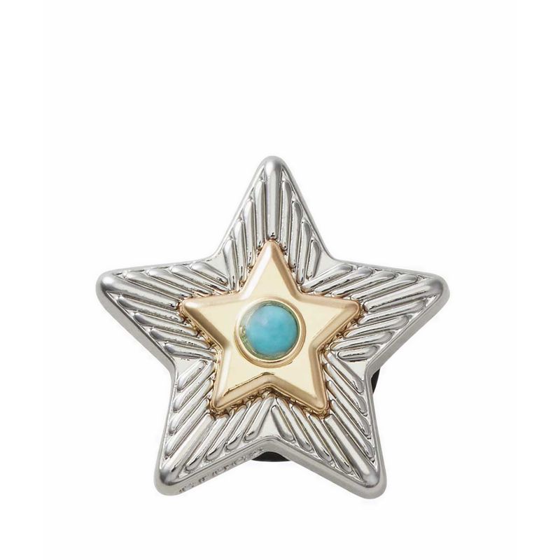 Crocs Silver Turquoise Star Jibbitz