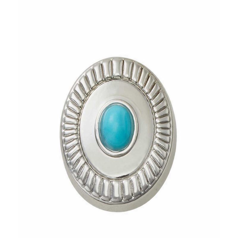 Crocs Silver Turquoise Emblem Jibbitz