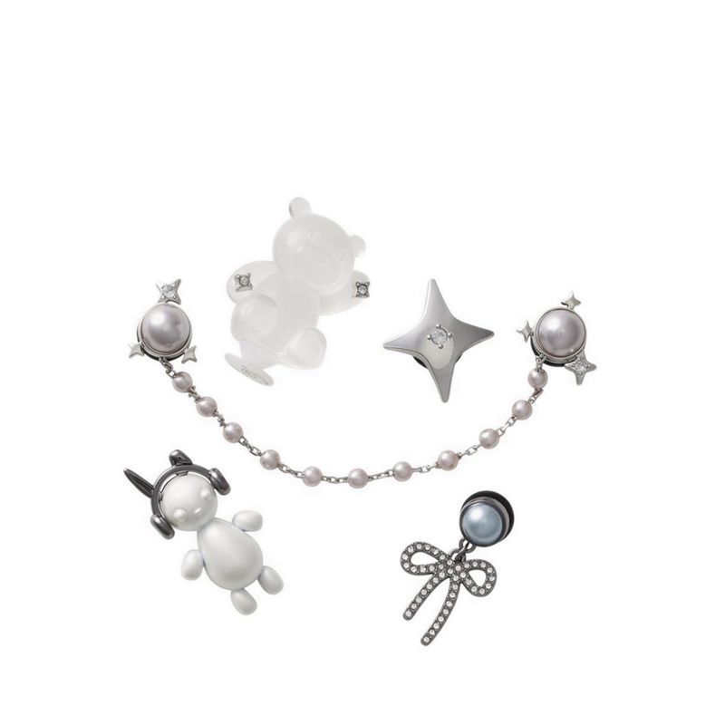Crocs Silver Cute Punk 5 Pack Jibbitz