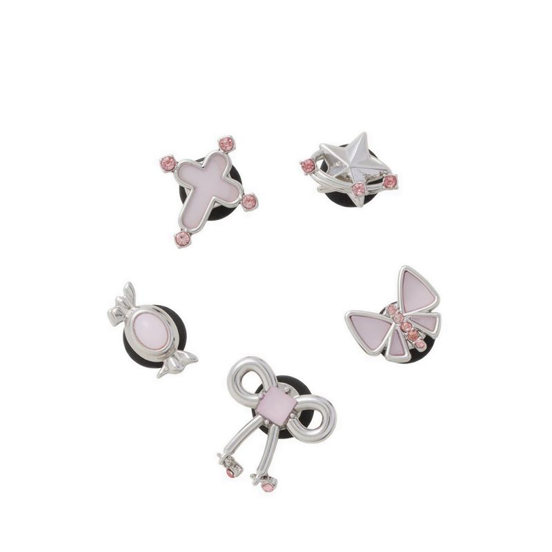 Crocs Silver and Pink 5 Pack Jibbitz