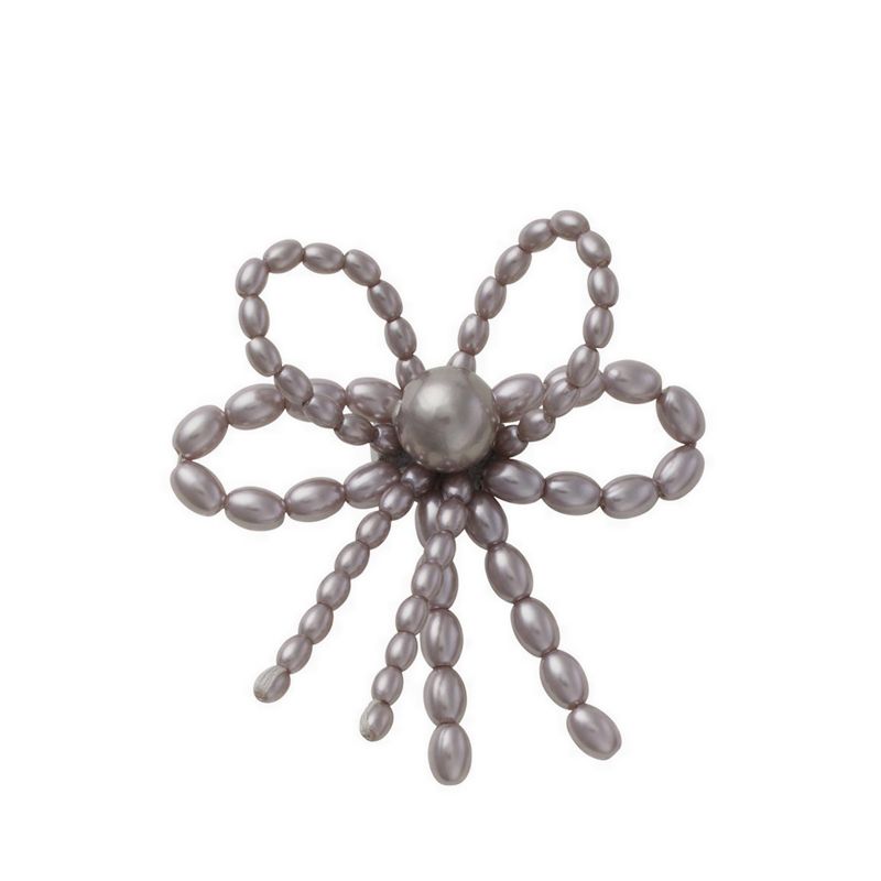 Crocs Grey Pearl Beaded Bow Jibbitz
