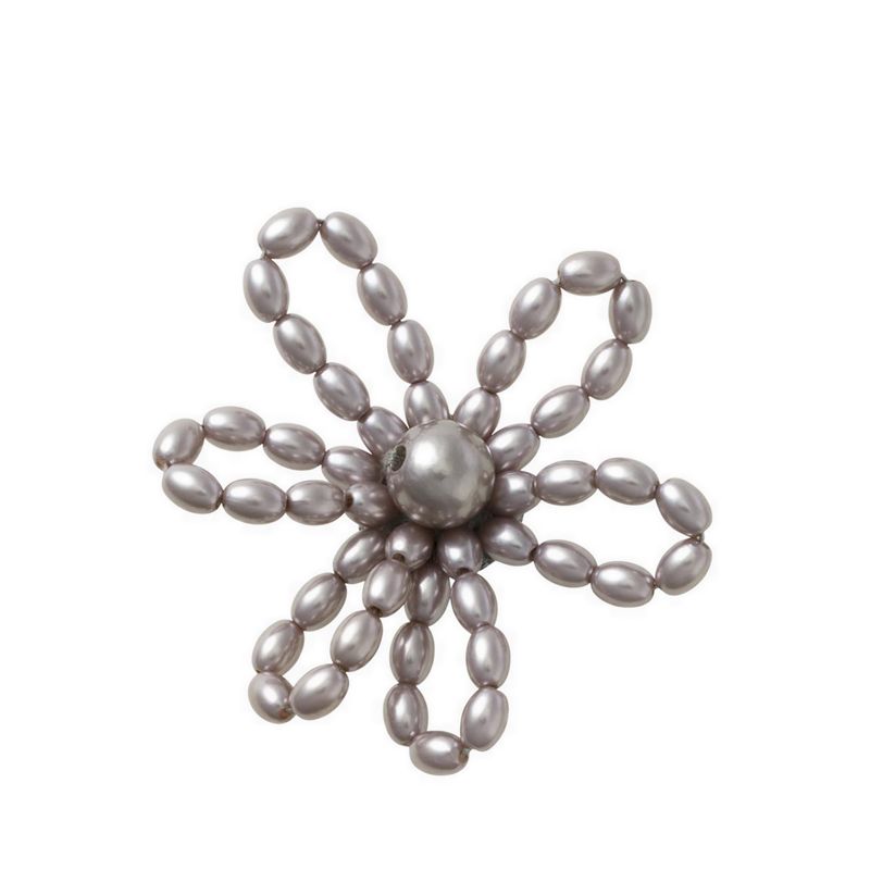 Crocs Grey Pearl Beaded Daisy Jibbitz
