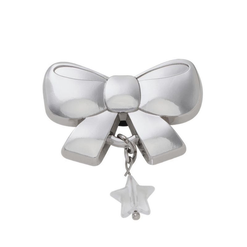 Crocs Indie Silver Bow Dangle Jibbitz