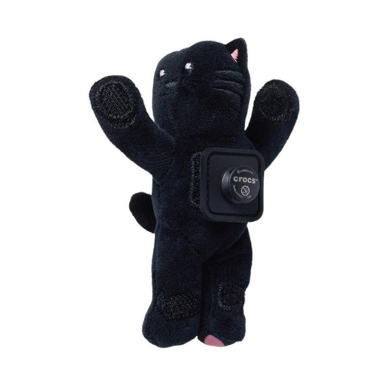Crocs Huggitz Black Velvet Cat Jibbitz