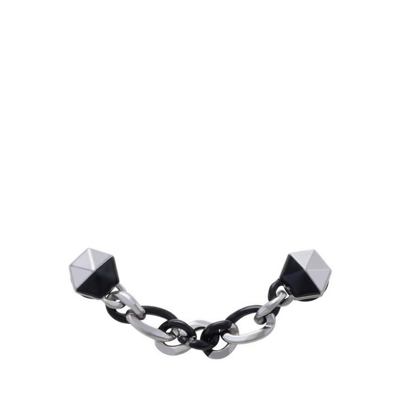Crocs Silver and Black Enamel Chain Jibbitz