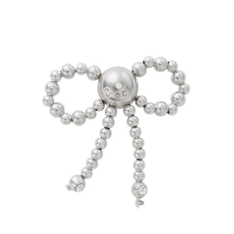 Crocs Silver Beaded Bow Jibbitz