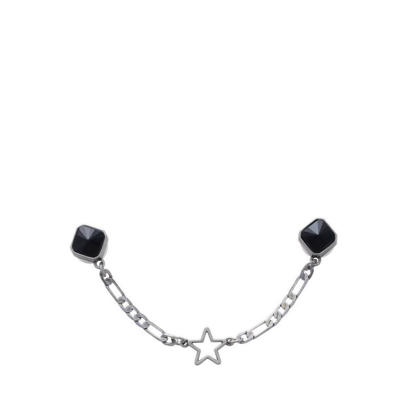 Crocs Black Stud Silver Chain Jibbitz