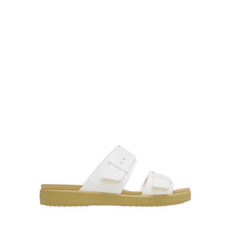 Crocs Brooklyn Buckle Low Women Sandal- Chalk/Tan